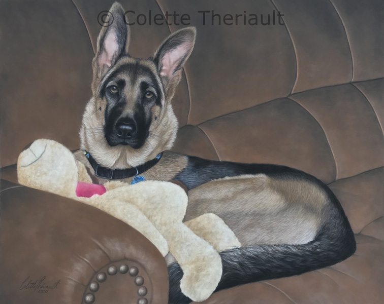 German Shepherd Dog painting by Colette Theriault