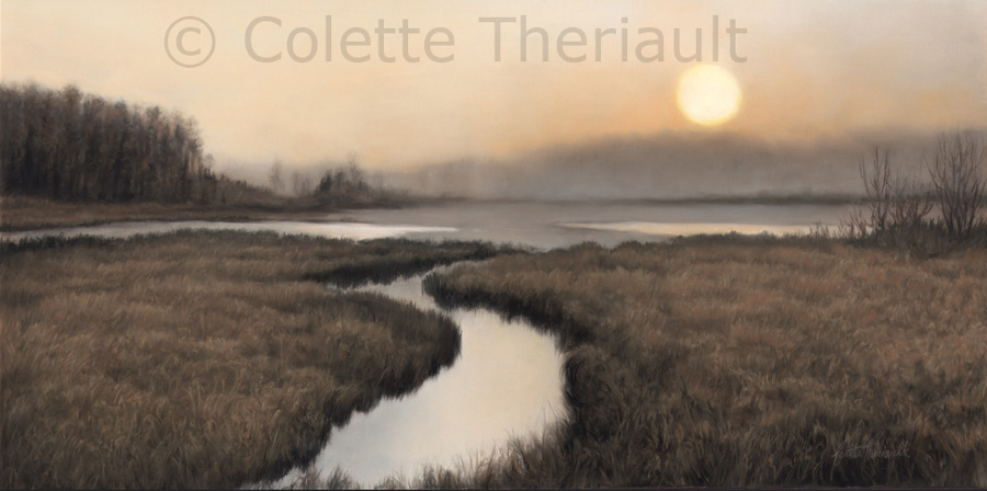 Morning Marsh Sunrise landscape art by Colette Theriault